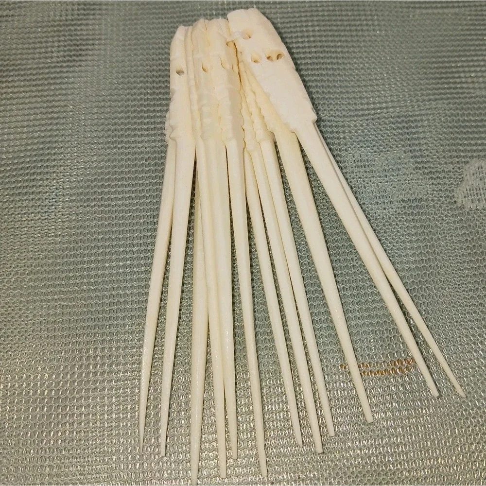 12 Hand Carved BONE PICKS for Cocktail Appetizer Hors D'oeuvres 3.5